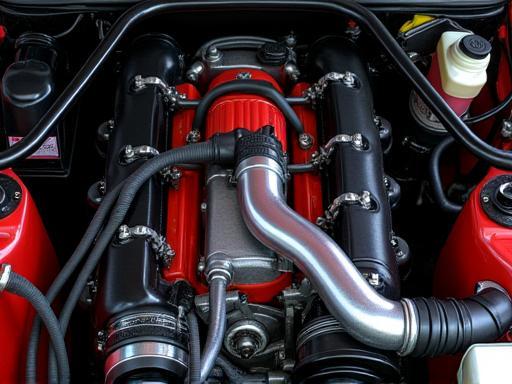 Clean and detailed car engine bay