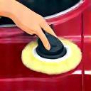 Waxing and Polishing Icon - Polisher on Car Hood